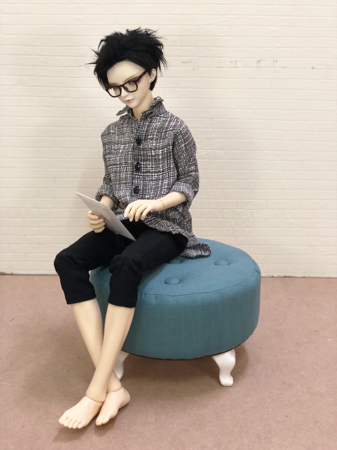 allflowerBJD傢俱雙人貓腳椅17男示範